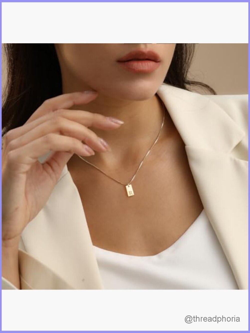 14K Gold Plated Letter Initial Necklace Dainty Pendant - Picture 4 of 7